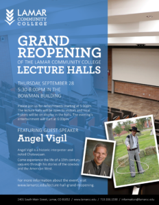 Informational poster - Grand Reopening of the LCC Lecture Halls