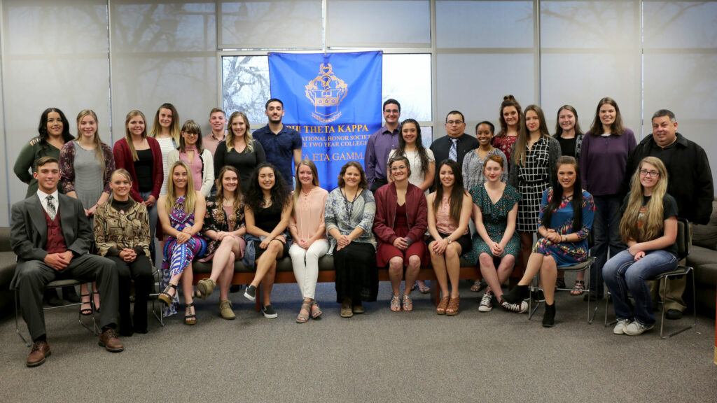 LCC's new Phi Theta Kappa inductees and current chapter officers