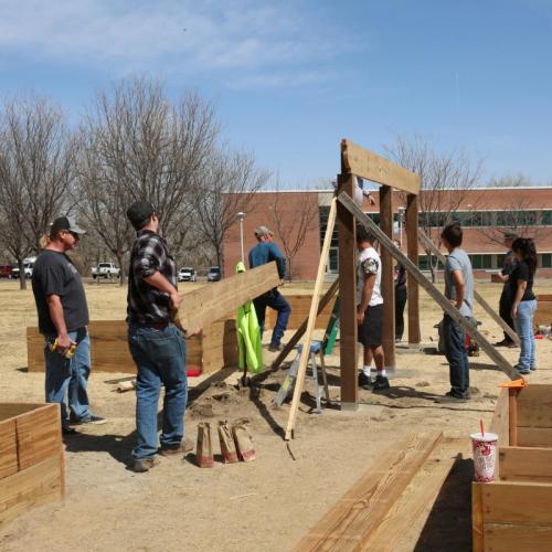 Construction Trades and Renewable Energy helping build the new Learning Garden